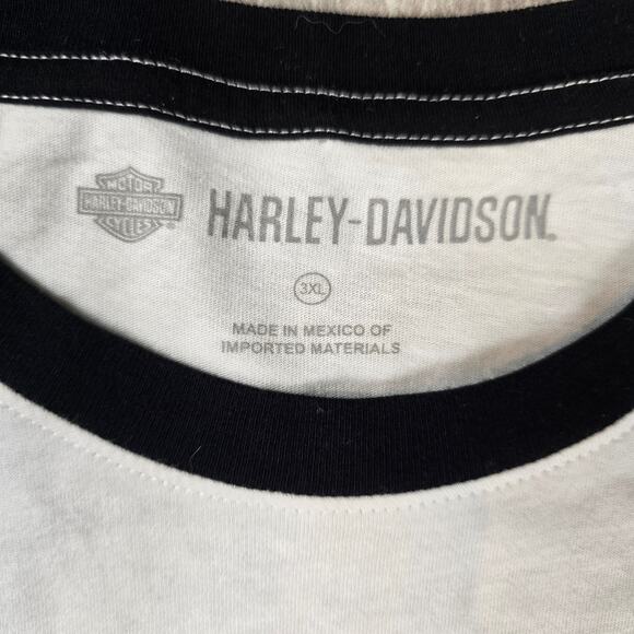 Harley-Davidson Men's Lightning Bolt Slim Fit Baseball Tee 3XL, White 96232-18VM - Picture 4 of 10